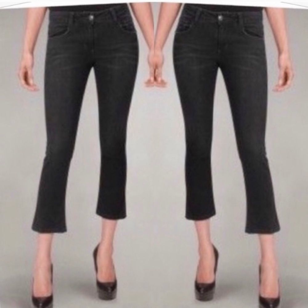 CAbi Bootlet Blue Black Jeans style # 517 sz 4 EUC